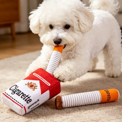 Pluszowy papieros dla psa — piszczący gryzak mini